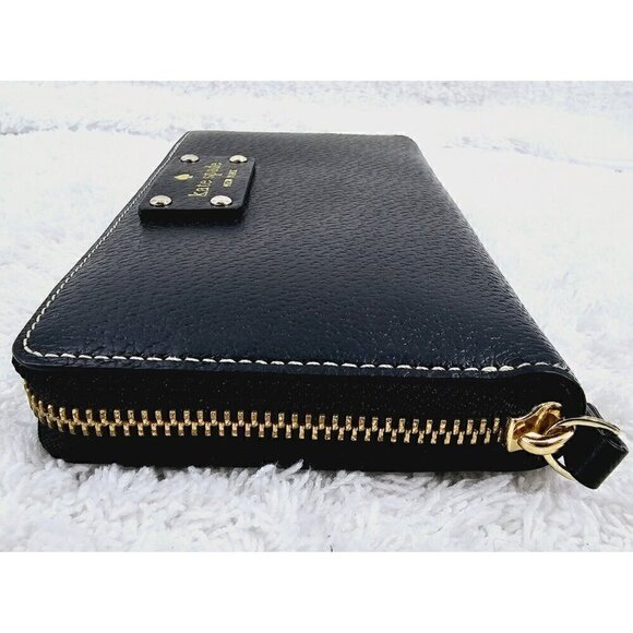 KATE SPADE NEW YORK Wellesley Neda Black Textured Leather Zip Around Wallet - Picture 4 of 13